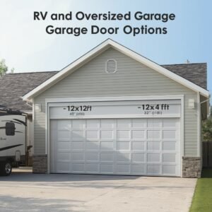 Technician measuring garage door size for proper installation and operation.