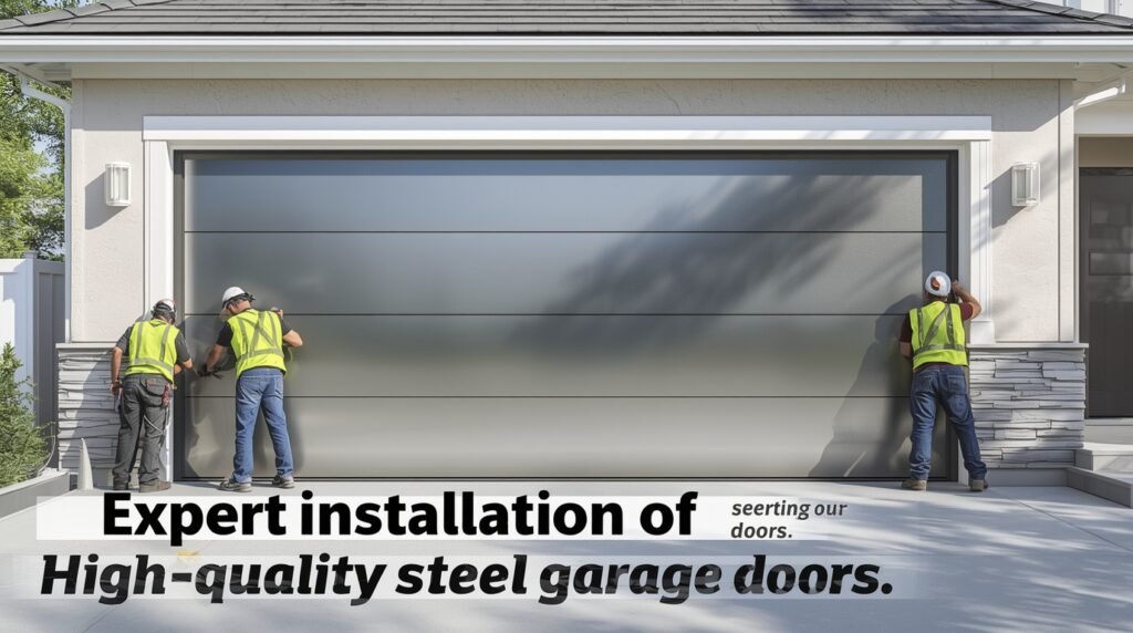 Technician providing professional garage door service and maintenance.