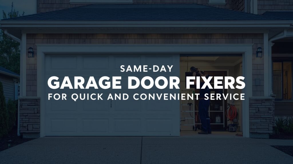 Same-day garage door technician providing quick and efficient repair service for a residential garage door.