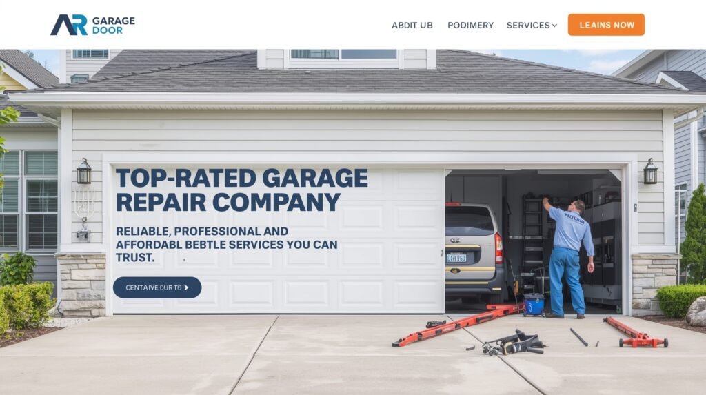 Professional technician from a top-rated garage door repair company providing reliable and affordable services in all weather conditions.