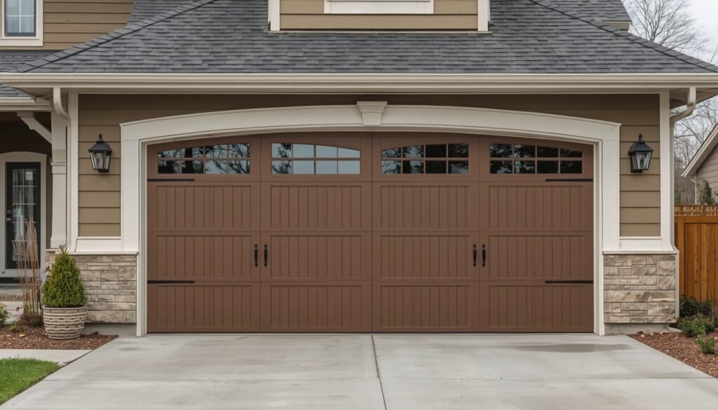 Insulated modern garage door helping homeowners lower energy costs by improving temperature control and energy efficiency.Lower Energy Costs with a New Garage Door